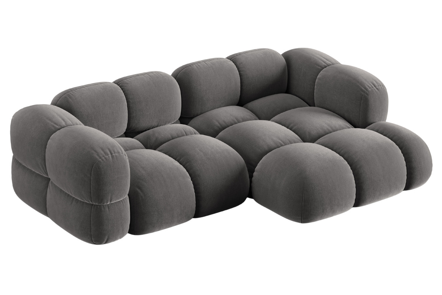 Cosmopolitan Design Šedá sametová rohová pohovka Loretto 250 cm