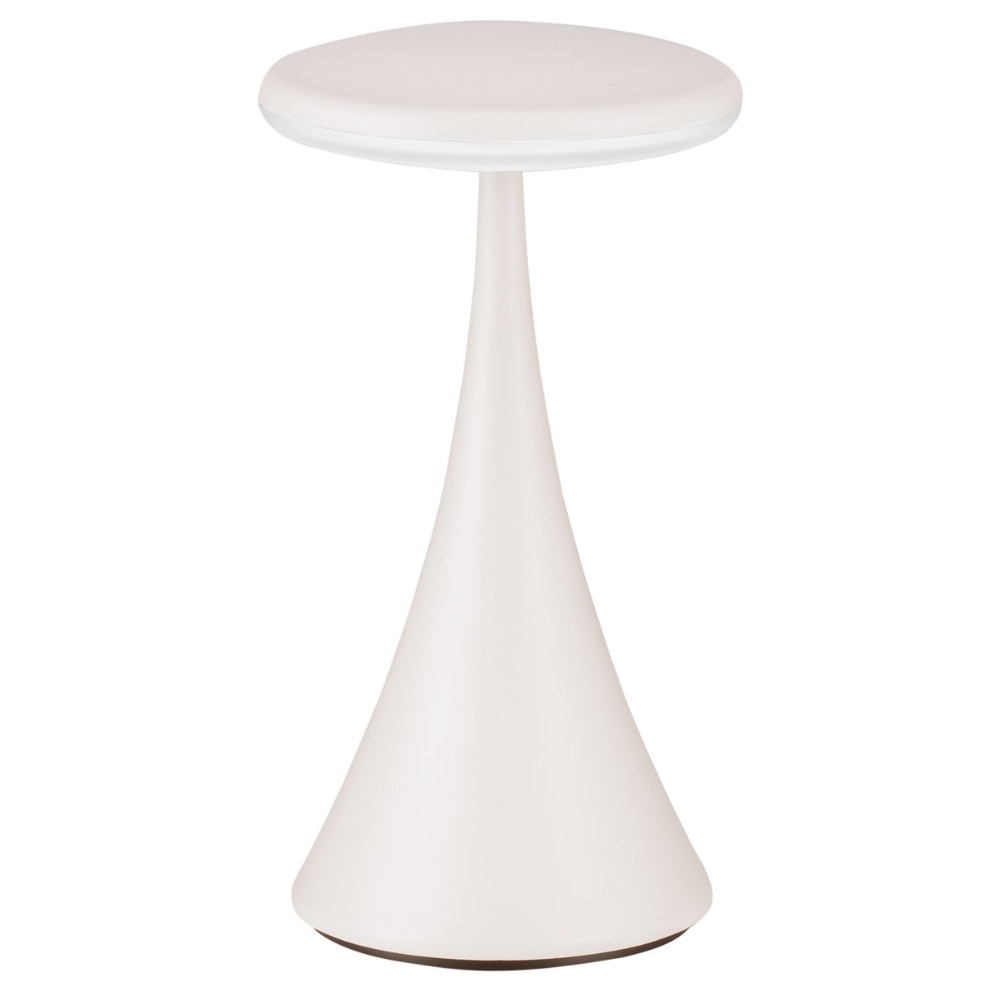 Nova Luce Bílá kovová nabíjecí stolní LED lampa Elbo