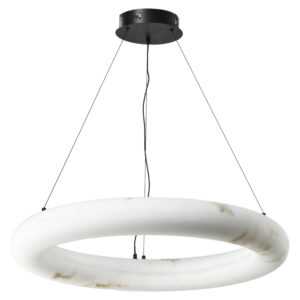 Bílé závěsné LED světlo Richmond Solmira Ø80 cm