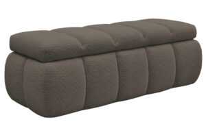 Bobochic Paris Hnědá bouclé lavice Denali 144 cm s úložným prostorem