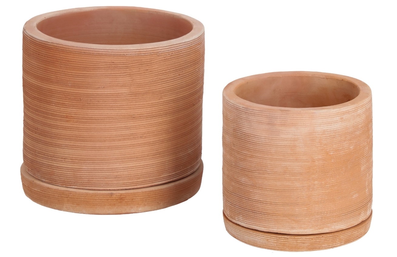 Kave Home Set dvou terakotových květináčů Karlina 35/27 cm