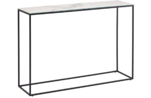 Bílý keramický konzolový stolek Kave Home Rewena 110 x 30 cm