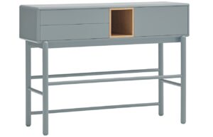 Modrošedý lakovaný konzolový stolek Teulat Corvo 120 x 35 cm