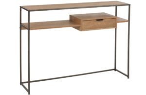 Hnědý dřevěný konzolový stolek J-line Differa 120 x 30 cm