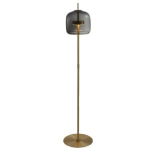 Miotto Černo-zlatá skleněná stojací LED lampa Ardolia 152 cm