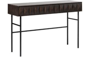 Tmavě hnědý dubový konzolový stolek Unique Furniture Latina 117 x 39 cm