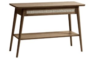 Unique Furniture Tmavě hnědý dubový konzolový stolek Barrali 110 x 40 cm