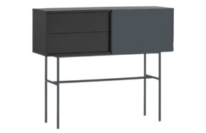 Antracitově šedý lakovaný konzolový stolek Teulat Nube 110 x 35 cm